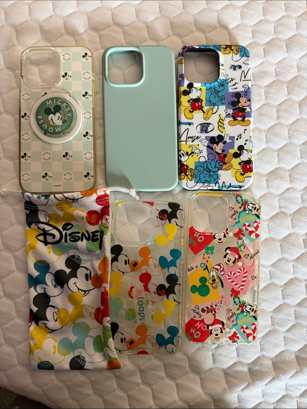 iphone 15 pro max Disney Multicolor & Mint Mickey iPhone Case Set